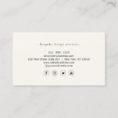 Elegante minimalistische luxe boetiek ivoor visitekaartje (Achterkant)