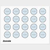 Elegante minimalistische luxe boetiek zwart/blauw ronde sticker (Vel)