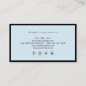 Elegante minimalistische luxe boetiek zwart/blauw visitekaartje (Achterkant)