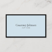 Elegante minimalistische luxe boetiek zwart/blauw visitekaartje (Voorkant)