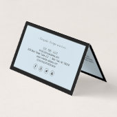 Elegante minimalistische luxe boetiek zwart/blauw visitekaartje (Achterkant)