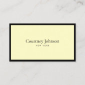 Elegante minimalistische luxe boetiek zwart/geel visitekaartje (Voorkant)