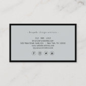Elegante minimalistische luxe boetiek zwart/grijs visitekaartje (Achterkant)