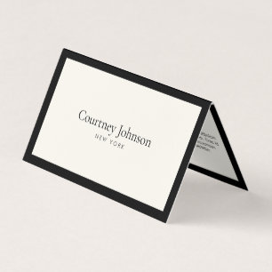 Elegante minimalistische luxe boetiek zwart/ivoor visitekaartje