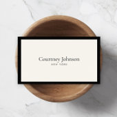 Elegante minimalistische luxe boetiek zwart/ivoor visitekaartje