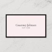 Elegante minimalistische luxe boetiek zwart/lt roz visitekaartje (Voorkant)
