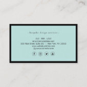 Elegante minimalistische luxe boetiek zwart/munt visitekaartje (Achterkant)