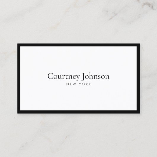Elegante minimalistische luxe boetiek zwart/wit visitekaartje (Voorkant)