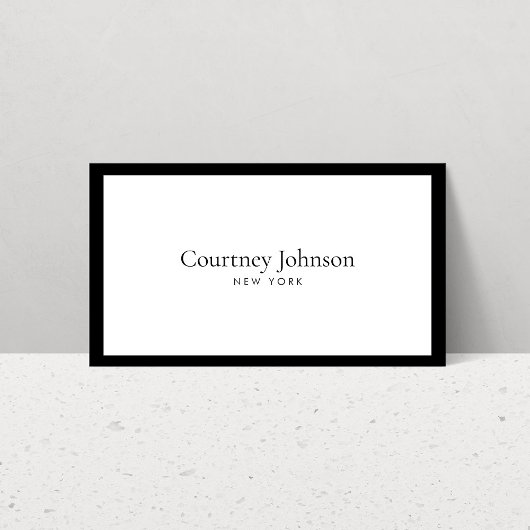 Elegante minimalistische luxe boetiek zwart/wit visitekaartje