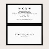 Elegante minimalistische luxe boetiek zwart/wit visitekaartje (Buitenkant ongevouwen)