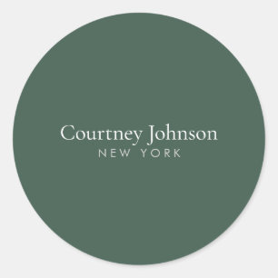 Elegante Minimalistische Luxe Boutique Bosgroen Ronde Sticker