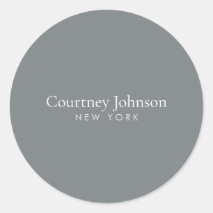 Elegante Minimalistische Luxe Boutique Grijs Ronde Sticker