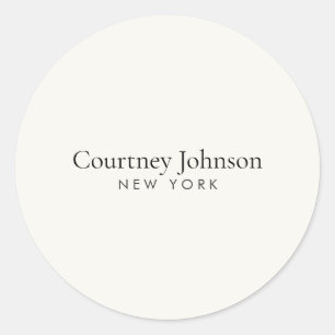 Elegante Minimalistische Luxe Boutique Ivoor Ronde Sticker