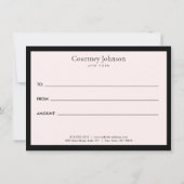 Elegante minimalistische luxe boutique roze cadeau (Achterkant)