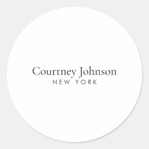 Elegante Minimalistische Luxe Boutique Wit Ronde Sticker