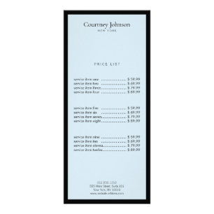 Elegante Minimalistische Luxe Boutique Zwart/Blauw Reclamekaart