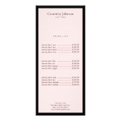 Elegante Minimalistische Luxe Boutique Zwart/Roze Reclamekaart (Voorkant)