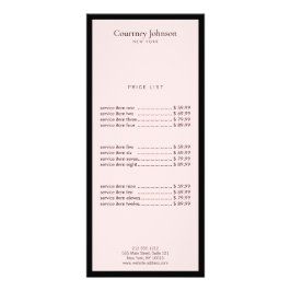 Elegante Minimalistische Luxe Boutique Zwart/Roze Reclamekaart