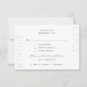 Elegante minimalistische luxe witte bruiloft RSVP kaartje (Voorkant)