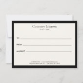 Elegante Minimalistische Luxe Witte Cadeaubon (Achterkant)