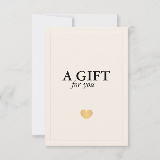 Elegante minimalistische luxe witte gouden hart (Voorkant)