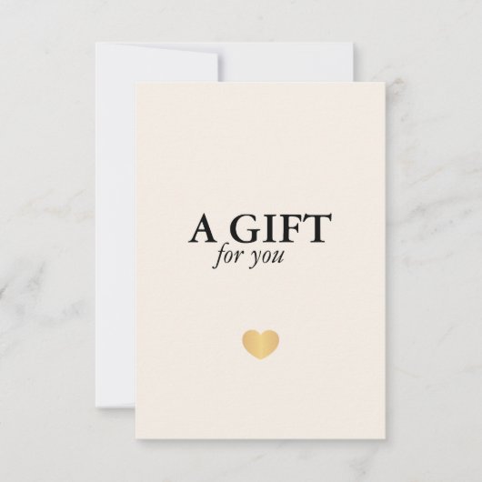 Elegante minimalistische luxe witte gouden hart (Voorkant)