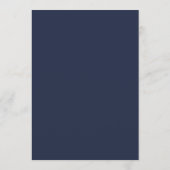 Elegante minimalistische marine blauwe grote namen menu (Achterkant)