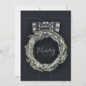 Elegante minimalistische marine krans feestdagenkaart (Voorkant)