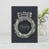 Elegante minimalistische marine krans feestdagenkaart (Staand voorkant)