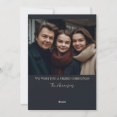 Elegante minimalistische marine krans feestdagenkaart (Achterkant)