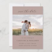 Elegante minimalistische Mauve gedempt Roos trouwf Save The Date (Voorkant)