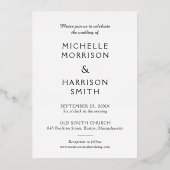 Elegante minimalistische Mauve Paarse bruiloft Roo Folie Uitnodiging (Achterkant)