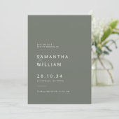 Elegante minimalistische mix & match moderne bruil save the date (Staand voorkant)