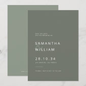 Elegante minimalistische mix & match moderne bruil save the date (Voorkant / Achterkant)