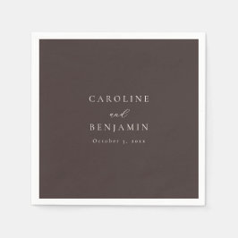 Elegante Minimalistische Mocha Bruine Calligrafie  Servet