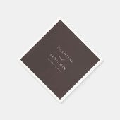 Elegante Minimalistische Mocha Bruine Calligrafie  Servet (Hoek)