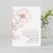 Elegante Minimalistische Moderne Bloemen Roze Goud Folie Uitnodiging (Staand Voorkant)