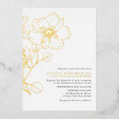 Elegante Minimalistische Moderne Bloemen RSVP QR A Folie Uitnodiging (Voorkant)