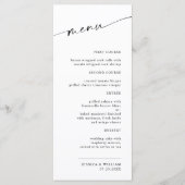 Elegante minimalistische moderne bruiloft dank u menu (Voorkant)