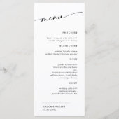 Elegante minimalistische moderne bruiloft dank u menu (Voorkant)