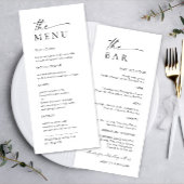 Elegante minimalistische moderne bruiloft Drinken  Menu