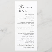 Elegante minimalistische moderne bruiloft Drinken Menu (Achterkant)