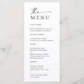 Elegante minimalistische moderne bruiloft Drinken Menu (Voorkant)