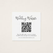 Elegante minimalistische moderne bruiloft website  vierkante visitekaartjes (Voorkant)