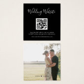 Elegante minimalistische moderne bruiloft website vierkante visitekaartjes (Voorkant /achterkant)