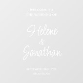 Elegante minimalistische moderne bruiloft welkom raamsticker (Vel)