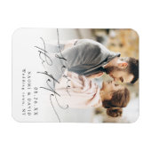Elegante Minimalistische Moderne Chic Script Foto Magneet (Horizontaal)