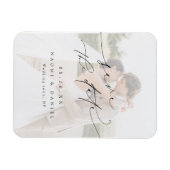 Elegante Minimalistische Moderne Chic Script Foto Magneet (Horizontaal)