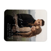 Elegante Minimalistische Moderne Chic Script Foto Magneet (Horizontaal)