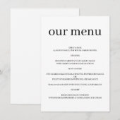 Elegante Minimalistische Moderne Chic Trouwontwerp Menu (Voorkant / Achterkant)